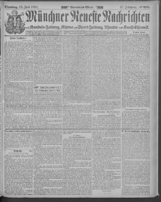 Münchner neueste Nachrichten Dienstag 19. Juni 1894