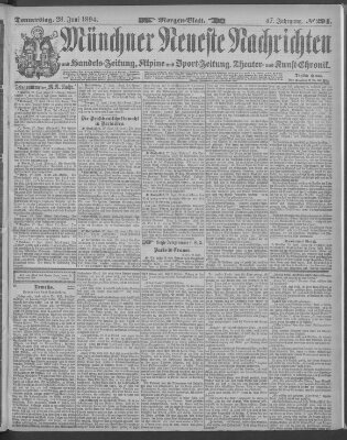 Münchner neueste Nachrichten Donnerstag 28. Juni 1894