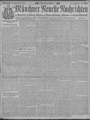 Münchner neueste Nachrichten Mittwoch 5. September 1894