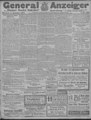 Münchner neueste Nachrichten Mittwoch 5. September 1894