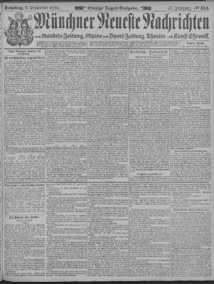 Münchner neueste Nachrichten Samstag 8. September 1894