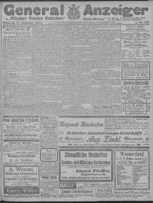 Münchner neueste Nachrichten Mittwoch 12. September 1894