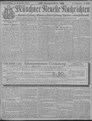 Münchner neueste Nachrichten Donnerstag 13. September 1894