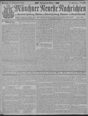 Münchner neueste Nachrichten Freitag 14. September 1894