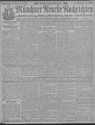 Münchner neueste Nachrichten Sonntag 16. September 1894