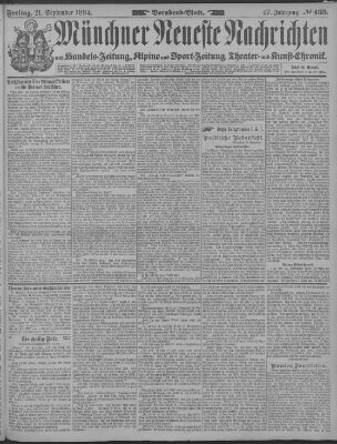 Münchner neueste Nachrichten Freitag 21. September 1894