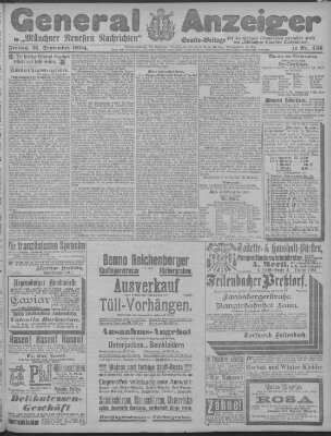 Münchner neueste Nachrichten Freitag 21. September 1894