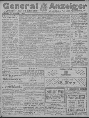 Münchner neueste Nachrichten Samstag 22. September 1894