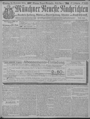 Münchner neueste Nachrichten Montag 24. September 1894