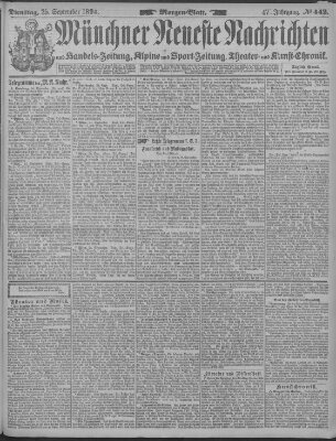 Münchner neueste Nachrichten Dienstag 25. September 1894