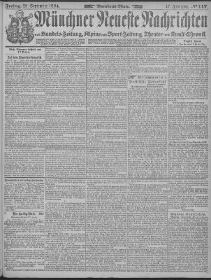 Münchner neueste Nachrichten Freitag 28. September 1894