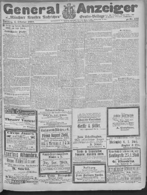 Münchner neueste Nachrichten Dienstag 4. Oktober 1892