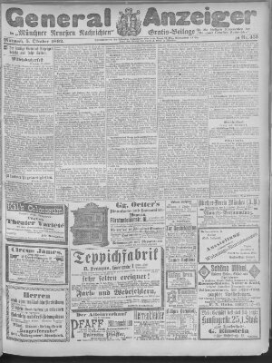 Münchner neueste Nachrichten Mittwoch 5. Oktober 1892