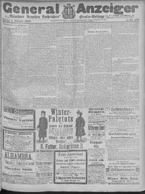 Münchner neueste Nachrichten Freitag 7. Oktober 1892