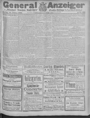 Münchner neueste Nachrichten Samstag 22. Oktober 1892