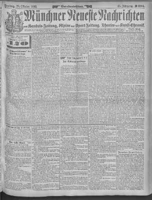 Münchner neueste Nachrichten Freitag 28. Oktober 1892