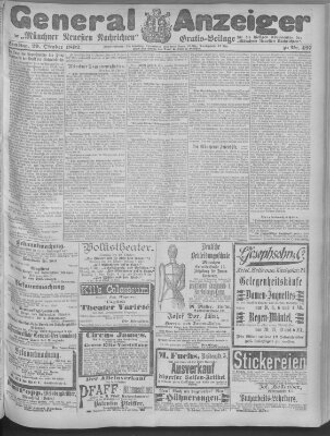 Münchner neueste Nachrichten Samstag 29. Oktober 1892