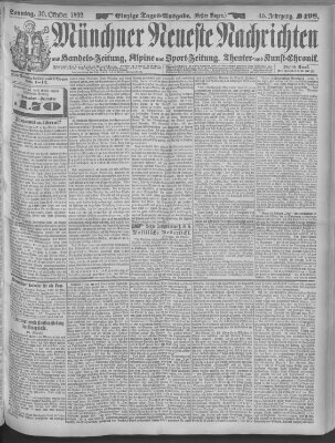 Münchner neueste Nachrichten Sonntag 30. Oktober 1892