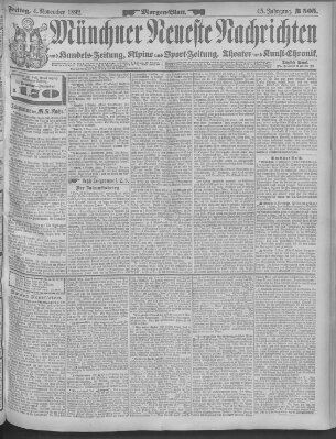 Münchner neueste Nachrichten Freitag 4. November 1892