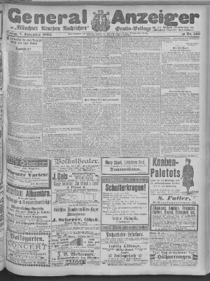 Münchner neueste Nachrichten Montag 7. November 1892