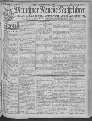 Münchner neueste Nachrichten Mittwoch 9. November 1892