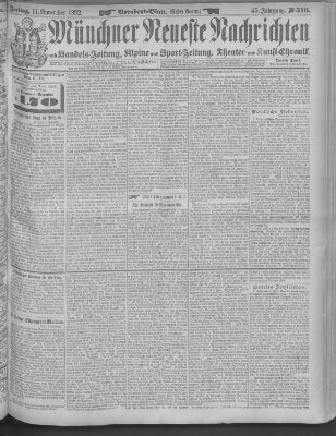 Münchner neueste Nachrichten Freitag 11. November 1892