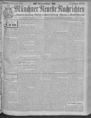 Münchner neueste Nachrichten Freitag 11. November 1892