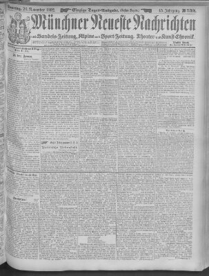 Münchner neueste Nachrichten Sonntag 20. November 1892