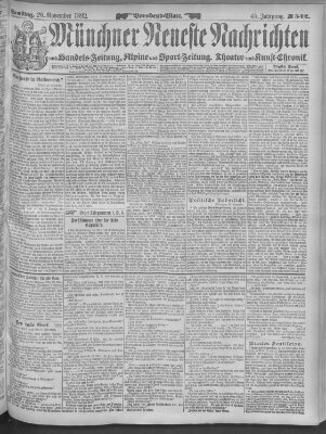 Münchner neueste Nachrichten Samstag 26. November 1892