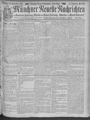 Münchner neueste Nachrichten Montag 28. November 1892