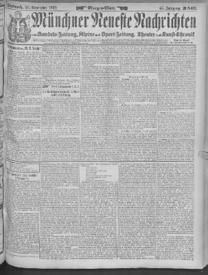 Münchner neueste Nachrichten Mittwoch 30. November 1892