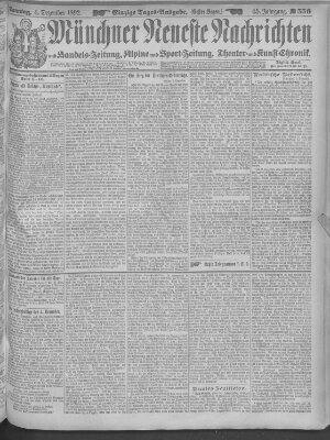 Münchner neueste Nachrichten Sonntag 4. Dezember 1892