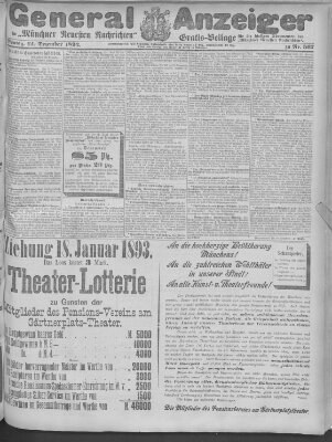 Münchner neueste Nachrichten Montag 12. Dezember 1892