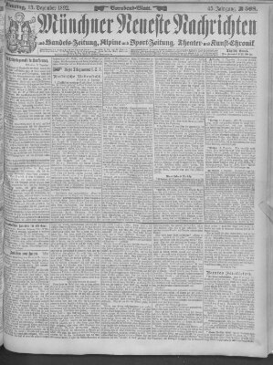 Münchner neueste Nachrichten Dienstag 13. Dezember 1892