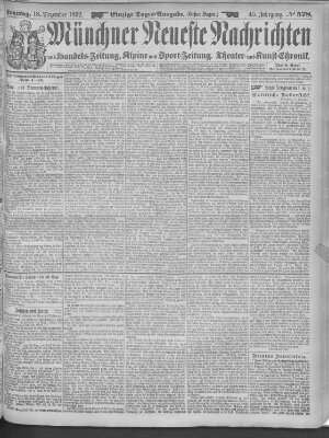 Münchner neueste Nachrichten Sonntag 18. Dezember 1892