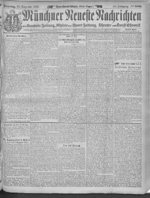 Münchner neueste Nachrichten Dienstag 20. Dezember 1892