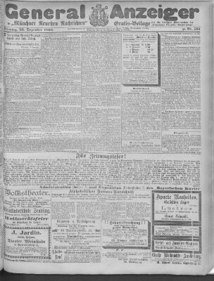 Münchner neueste Nachrichten Dienstag 20. Dezember 1892