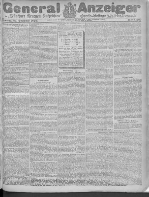 Münchner neueste Nachrichten Samstag 24. Dezember 1892