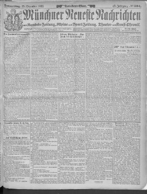 Münchner neueste Nachrichten Donnerstag 29. Dezember 1892