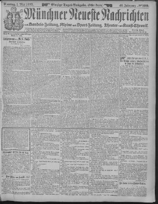 Münchner neueste Nachrichten Montag 1. Mai 1893