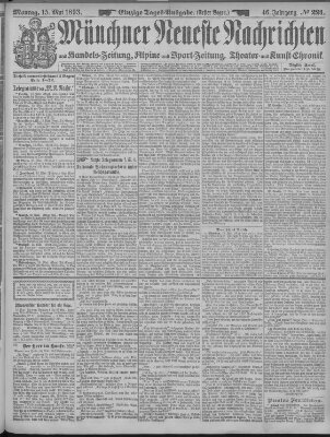 Münchner neueste Nachrichten Montag 15. Mai 1893