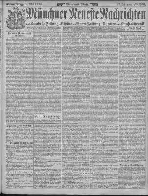 Münchner neueste Nachrichten Donnerstag 18. Mai 1893