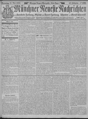 Münchner neueste Nachrichten Sonntag 21. Mai 1893