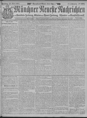 Münchner neueste Nachrichten Freitag 26. Mai 1893