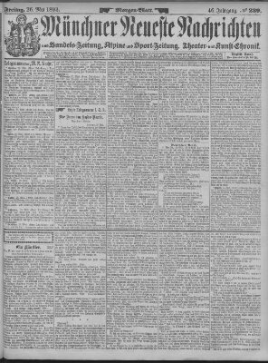 Münchner neueste Nachrichten Freitag 26. Mai 1893