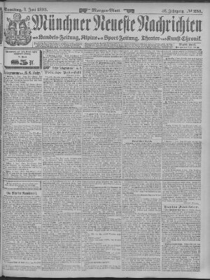 Münchner neueste Nachrichten Samstag 3. Juni 1893