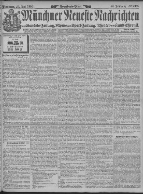 Münchner neueste Nachrichten Dienstag 20. Juni 1893