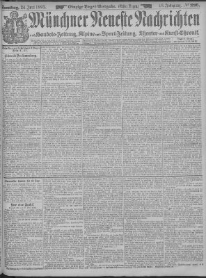 Münchner neueste Nachrichten Samstag 24. Juni 1893