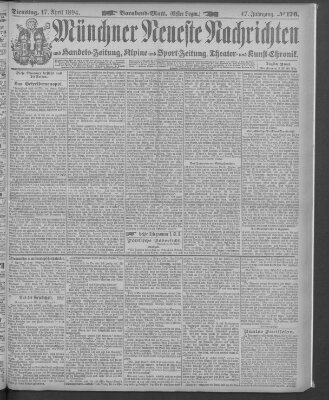 Münchner neueste Nachrichten Dienstag 17. April 1894