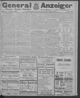 Münchner neueste Nachrichten Samstag 21. April 1894